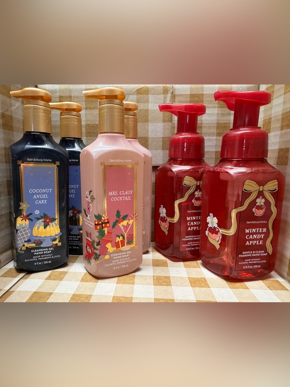 NEW B&BW (6) Holiday Scents Hand Soaps , gel & foam INCLD. winter candy apple